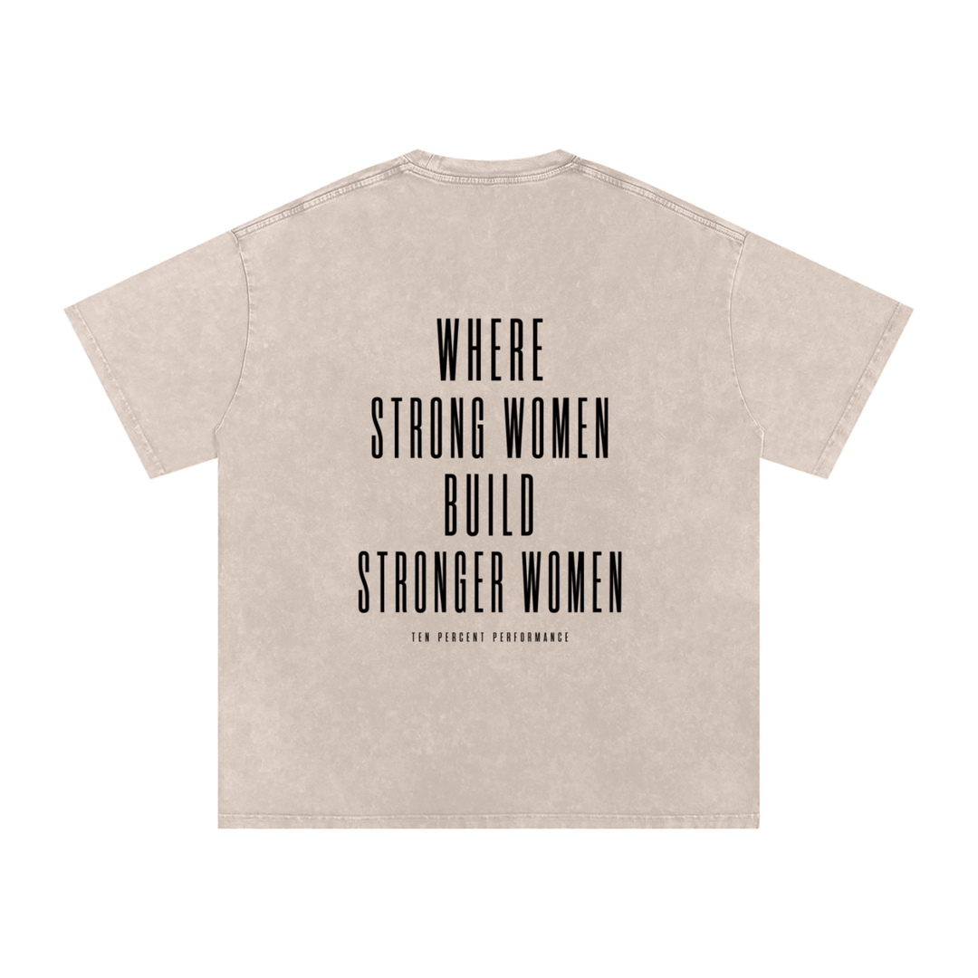 Snow Washed Oversized Cotton T-Shirt