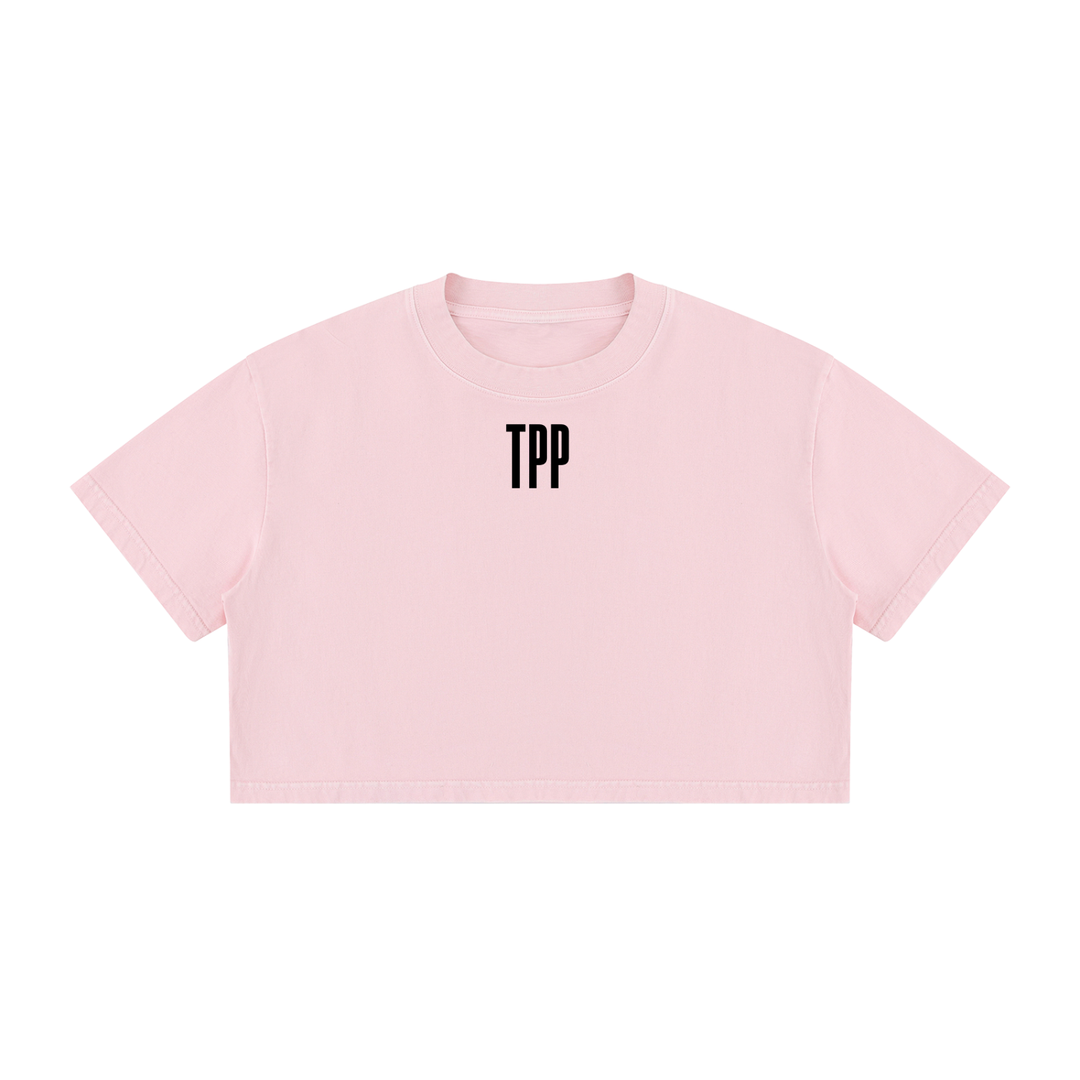 Women's Mineral Wash Cotton Crop T-Shirt