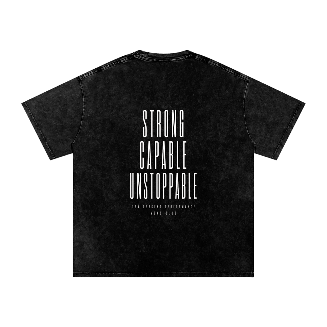 Snow Washed Oversized Cotton T-Shirt