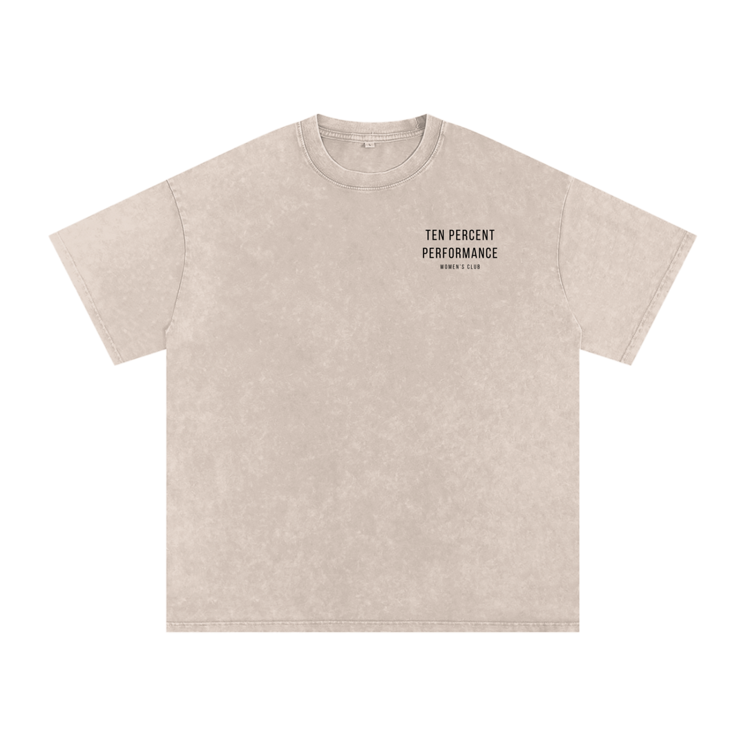 Snow Washed Oversized Cotton T-Shirt