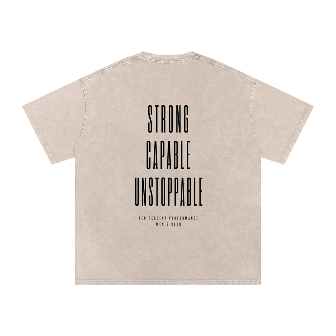 Snow Washed Oversized Cotton T-Shirt