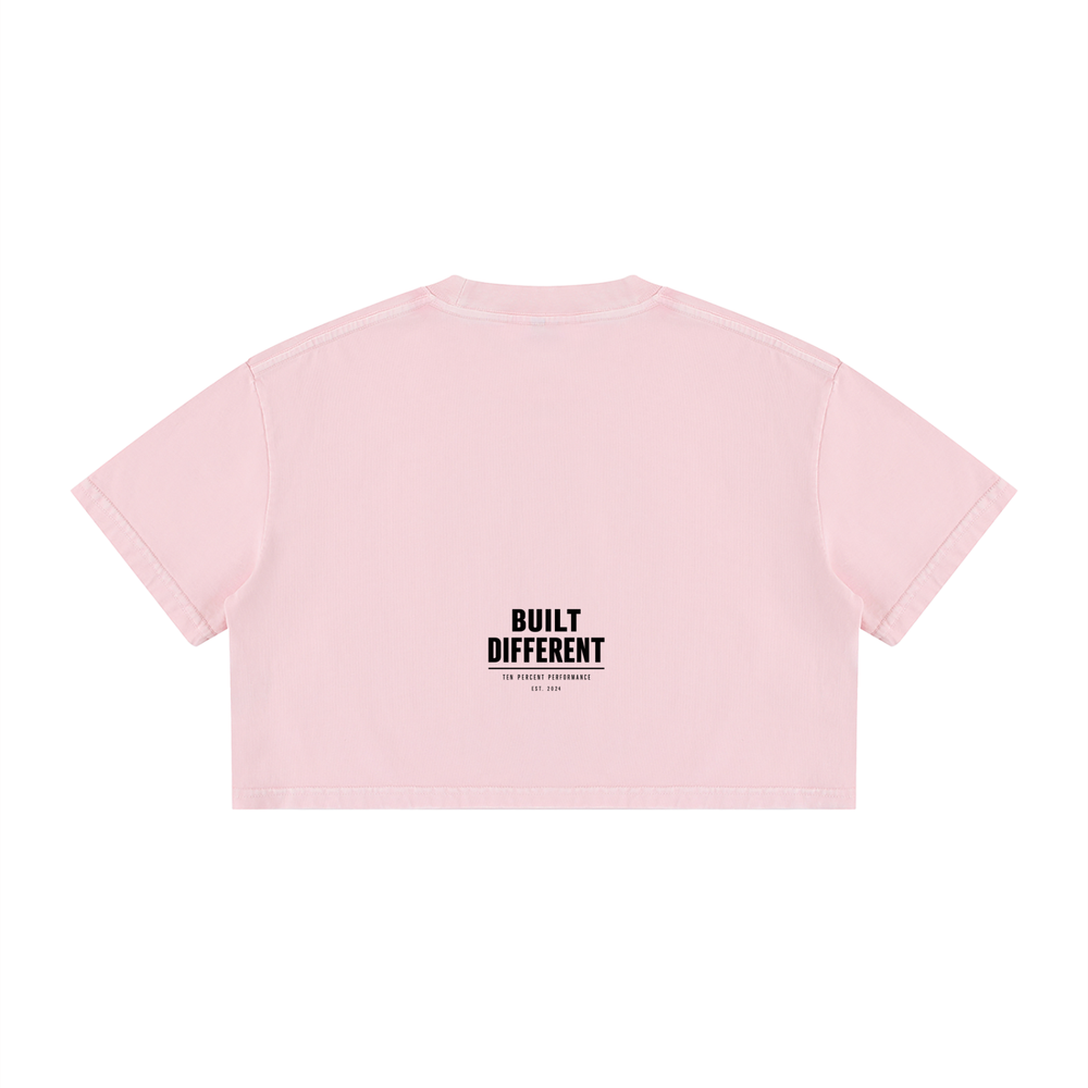 Women's Mineral Wash Cotton Crop T-Shirt