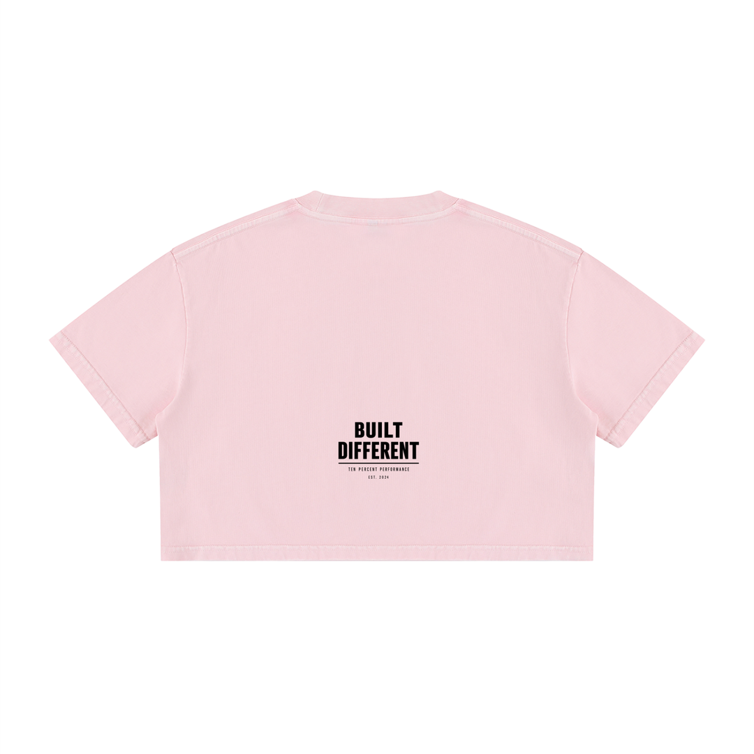 Women's Mineral Wash Cotton Crop T-Shirt