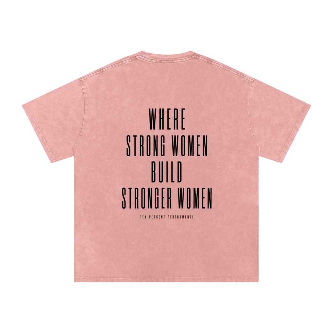 Snow Washed Oversized Cotton T-Shirt