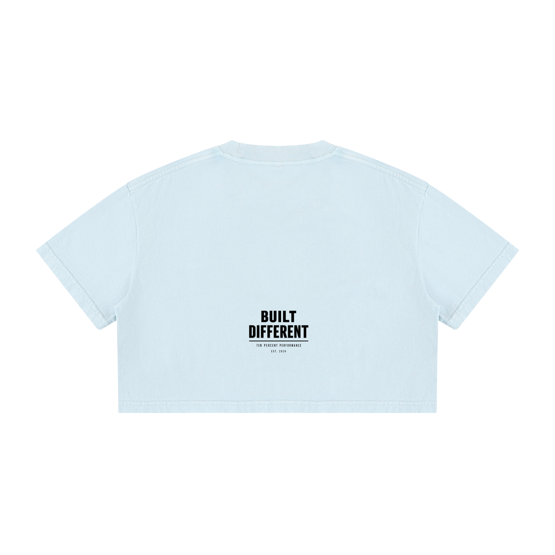 Women's Mineral Wash Cotton Crop T-Shirt