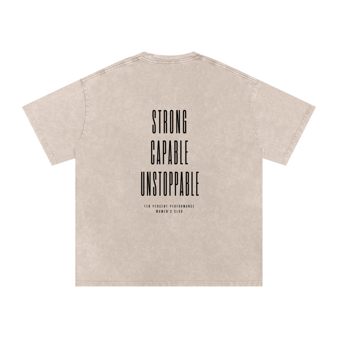 Snow Washed Oversized Cotton T-Shirt