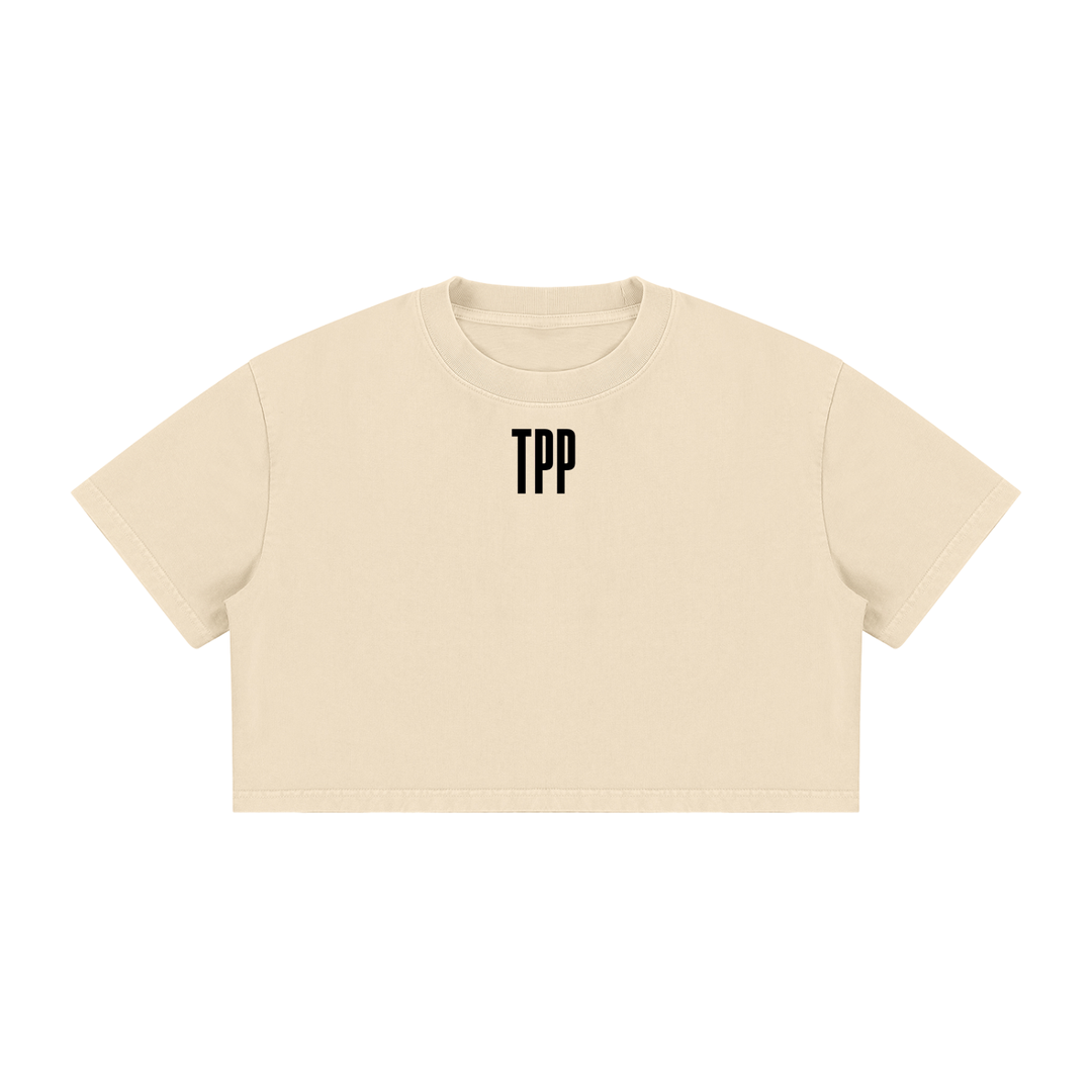 Women's Mineral Wash Cotton Crop T-Shirt