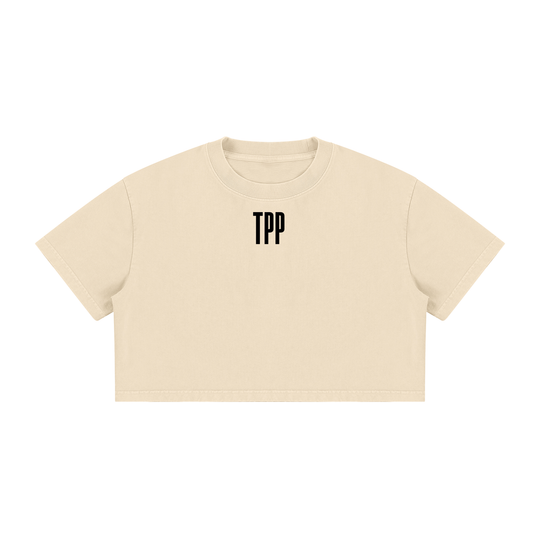 Women's Mineral Wash Cotton Crop T-Shirt