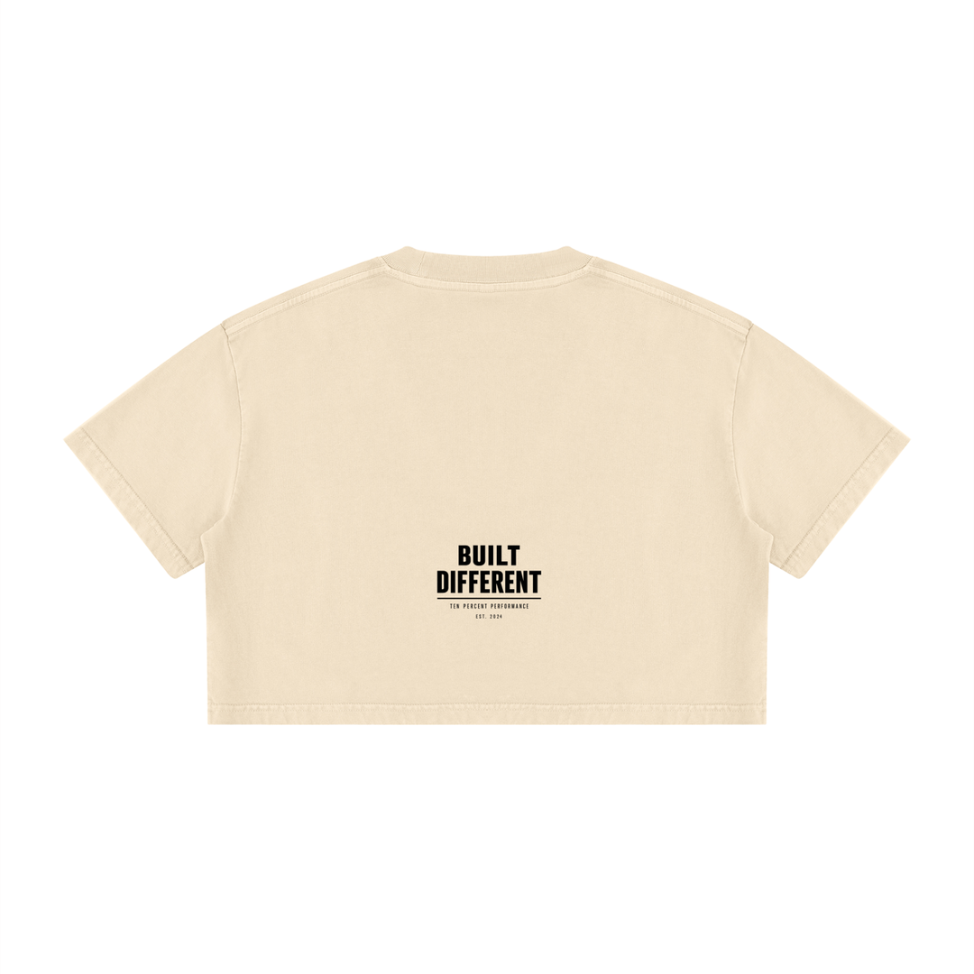 Women's Mineral Wash Cotton Crop T-Shirt