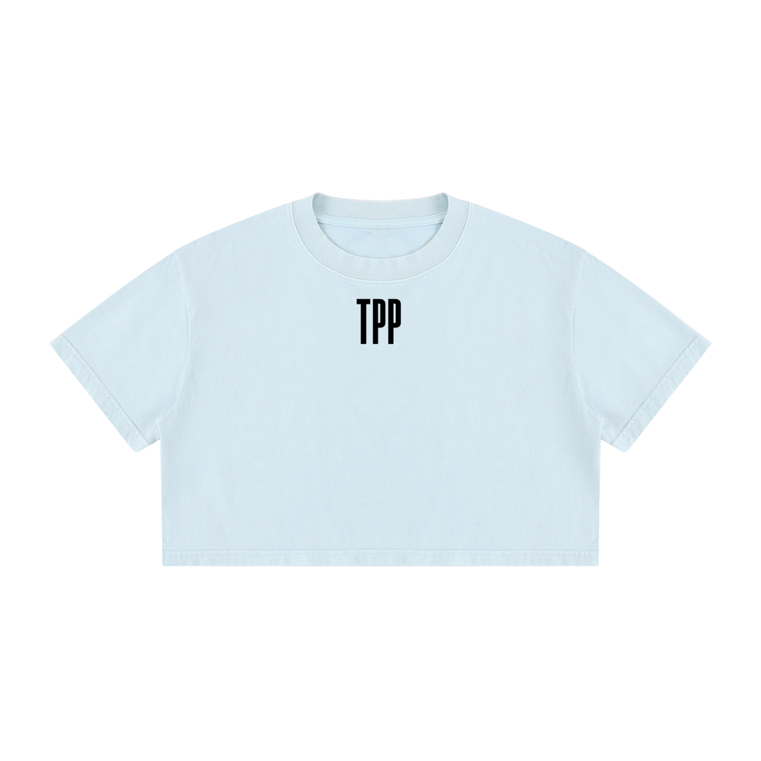 Women's Mineral Wash Cotton Crop T-Shirt