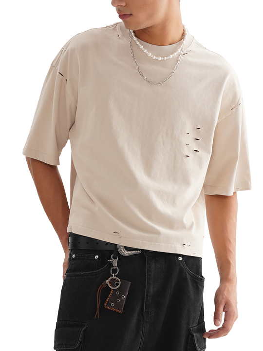 Classic Frayed Boxy Tee - 250 GSM